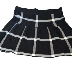 Elle Black and Gray Checkered Skater Skirt
